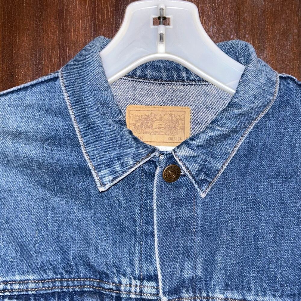 Vintage Roebucks Western Wear denim jean jacket size 20 36 chest USA - Picture 3 of 8